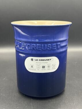 Le Creuset 1L Utensil Crock Indigo Blue Stoneware Retired Color New
